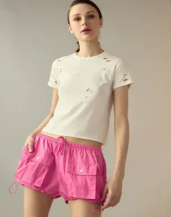 Cynthia Rowley Nylon Cargo Shorts HTPNK Clearance