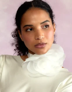 Cynthia Rowley Organza Flower Ties White Online