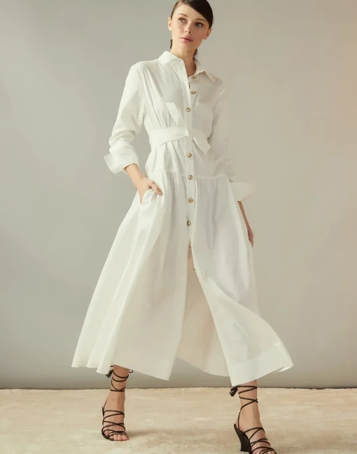 Cynthia Rowley Perennial Shirt Dress White Outlet