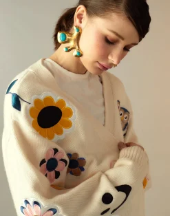 Cynthia Rowley Playful Patchwork Cardigan WHTML Clearance