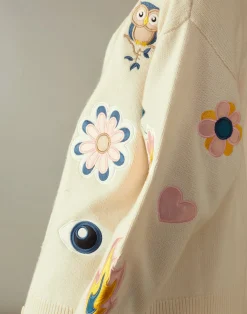 Cynthia Rowley Playful Patchwork Cardigan WHTML Clearance