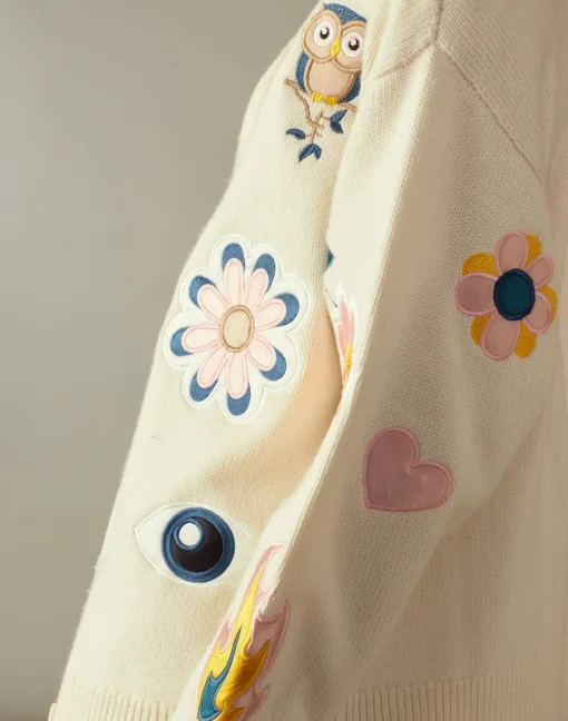 Cynthia Rowley Playful Patchwork Cardigan WHTML Clearance