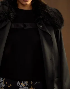 Cynthia Rowley Polished Coat BLACK Clearance