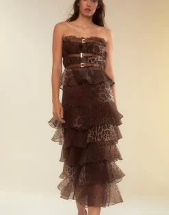 Cynthia Rowley Prim Silk Organza Skirt LEOPD Fashion