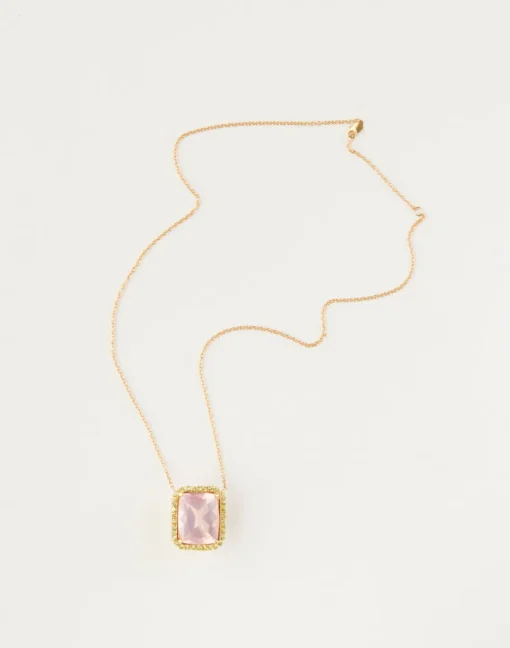 Cynthia Rowley Rose Quartz and Peridot Pendant New