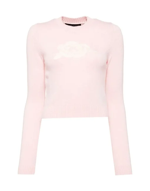 Cynthia Rowley Rosette Wool Cashmere Sweater PINK Sale