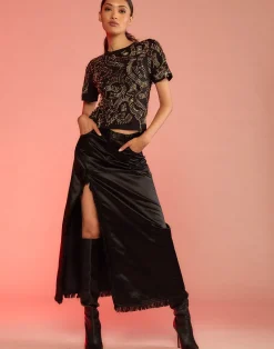 Cynthia Rowley Safety First Tee BLACK New