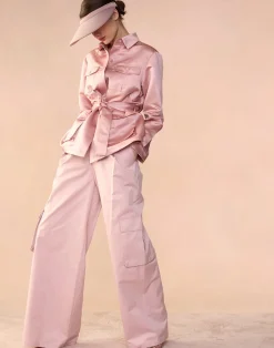 Cynthia Rowley Satin Safari Jacket MAUVE New