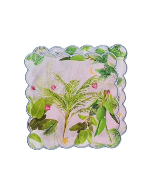 Cynthia Rowley Scallop Embroidered Edge Cocktail Napkin OTROP New