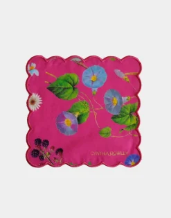 Cynthia Rowley Scallop Embroidered Edge Cocktail Napkin PNKFL New