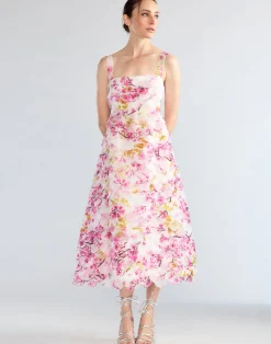 Cynthia Rowley Scalloped Petal Midi Dress WHTMT Best