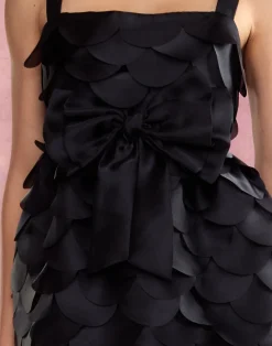 Cynthia Rowley Scalloped Petal Mini Dress BLACK Discount