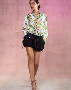 Cynthia Rowley Secret Garden Silk Shirt WHTMT Online