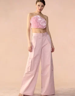 Cynthia Rowley Sequin Flower Bandeau LTPNK Discount