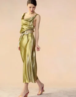Cynthia Rowley Shimmering Siren Skirt GREEN Discount
