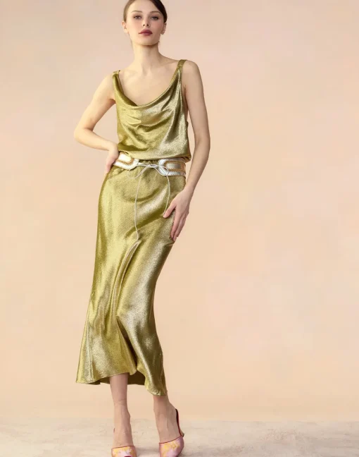 Cynthia Rowley Shimmering Siren Skirt GREEN Discount