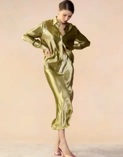 Cynthia Rowley Shimmering Siren Skirt GREEN Discount