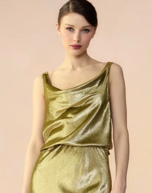 Cynthia Rowley Shimmering Siren Top GREEN Discount