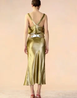 Cynthia Rowley Shimmering Siren Top GREEN Discount