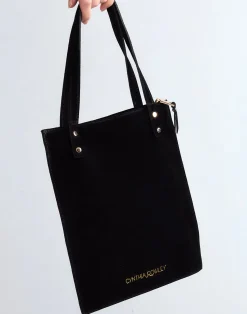 Cynthia Rowley Sleek Suede Tote BLACK Best