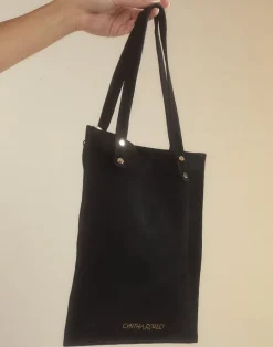 Cynthia Rowley Sleek Suede Tote BLACK Best