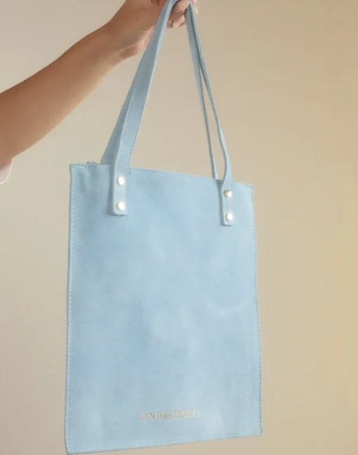 Cynthia Rowley Sleek Suede Tote BLUE Best