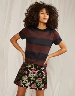 Cynthia Rowley Striped Tee BLKBR Outlet