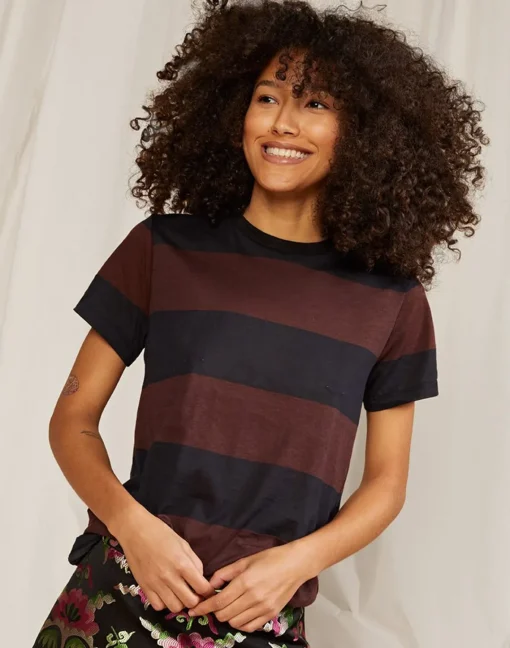 Cynthia Rowley Striped Tee BLKBR Outlet