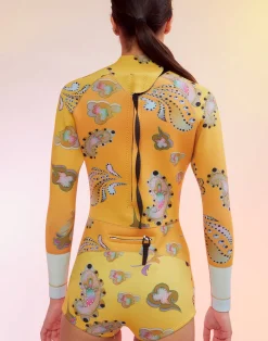 Cynthia Rowley Sunrise Paisley Wetsuit GLDPSL Best