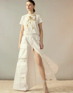 Cynthia Rowley Taffeta Cargo Skirt White Fashion