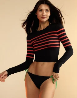 Cynthia Rowley Taylor Rashguard BLKRD Hot