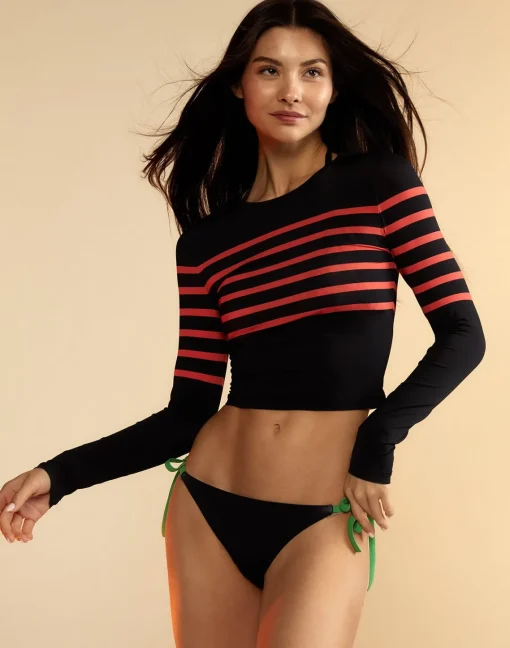 Cynthia Rowley Taylor Rashguard BLKRD Hot