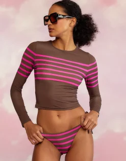Cynthia Rowley Taylor Rashguard BRWPNK Outlet