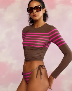 Cynthia Rowley Taylor Rashguard BRWPNK Outlet