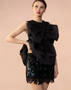 Cynthia Rowley The Cosmo Sequin Skirt BLACK Best