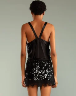 Cynthia Rowley The Cosmo Sequin Skirt BLACK Best