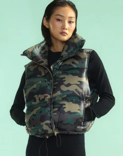 Cynthia Rowley Undercover Puffer Vest GRNCAM Fashion