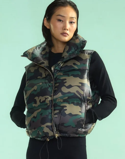 Cynthia Rowley Undercover Puffer Vest GRNCAM Fashion