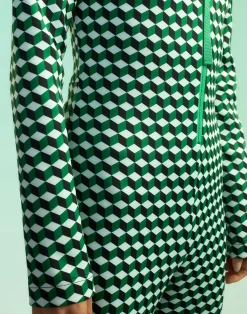 Cynthia Rowley Water Repellent Bonded Jumpsuit GRNMT Fashion