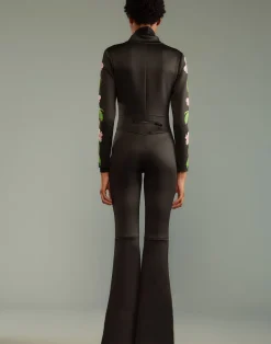 Cynthia Rowley Water Repellent Bonded Ski Suit BLKPNK Best