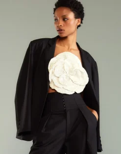 Cynthia Rowley Wool Oversized Blazer BLACK Sale