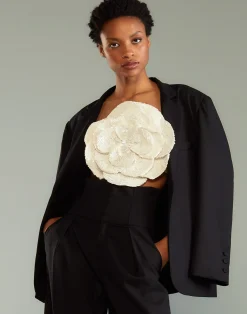 Cynthia Rowley Wool Oversized Blazer BLACK Sale