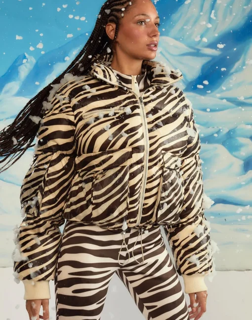 Cynthia Rowley Down Puffer Jacket ZEBRA Fashion